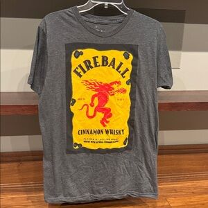 Gray Fireball Cinnamon Whisky Graphic T-Shirt